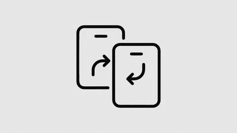 Animated Mobile Data Transfer Phone Sync Sharing Line Drawing Smartphone Loop 库存影片 337254199