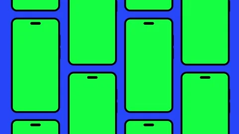 Animated mobile mockups with green screen or chroma key Stock Footage 308806484