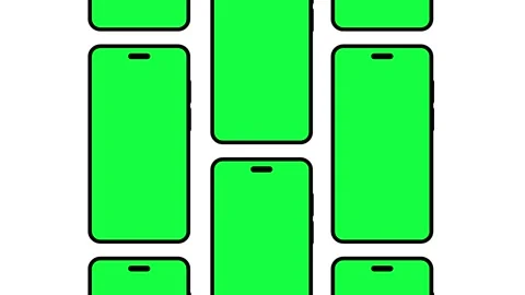 Animated mobile mockups with green screen or chroma key Stock Footage 308806568