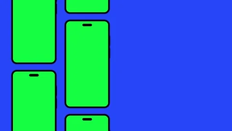 Animated mobile mockups with green screen or chroma key Stock Footage 308806579