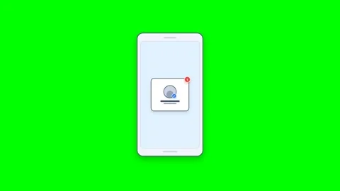 Animated Mobile Notification Concept on Green Screen Stock Footage 347628835