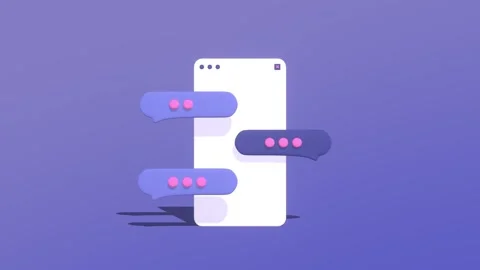 Animated Mobile Phone With Messenger Chat Screen. Stock Footage 276282918