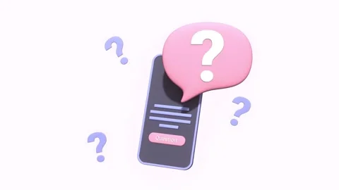 Animated Mobile Phone With Question Mark. Видео 276803531