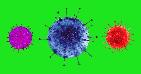 Animated model of a virus on green background. Epidemic Covid-19 Stock Footage 126298277