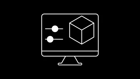 Animated Modeling icons in thin line style 動画素材 314337488