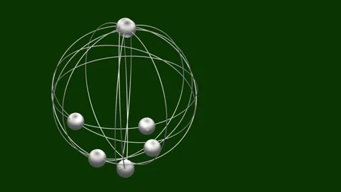 Animated models of molecules on a green background. 3d rendering. Stock Footage 167094954