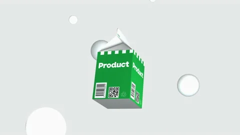 Animated modern beverage product pack floating in the clear white background Stock Footage 220893385