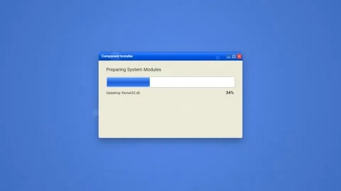 Animated modern component installer dashboard in blue grid background Stock Footage 346502364