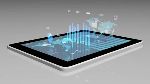 Animated modern financial instruments on a tablet screen Stock Footage 62505254