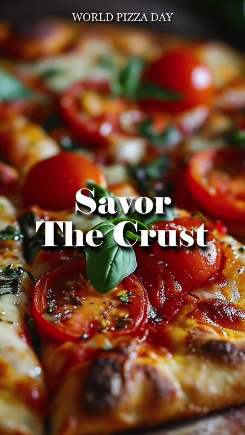 Animated Modern Typography Of Pizza Title Quote Savor The Crust Stock Footage 295918484