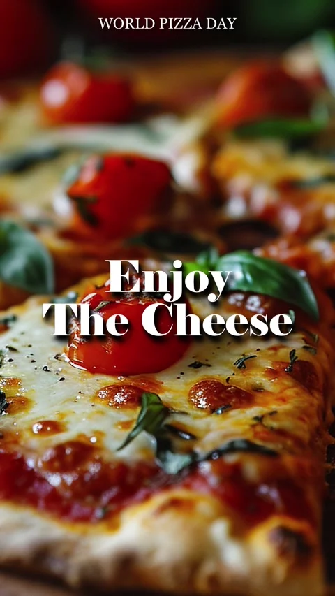 Animated Modern Typography Of Pizza Title Quote Enjoy The Cheese 库存影片 295918610