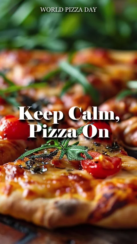 Animated Modern Typography Of Pizza Title Quote Keep Calm, Pizza On 库存影片 295918723