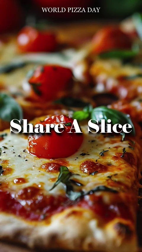 Animated Modern Typography Of Pizza Title Quote Share A Slice Stock Footage 295918783