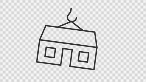Animated modular house linear icon Stock Footage 238899112