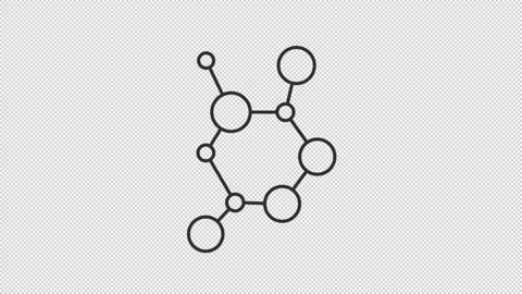 Animated molecular structure model line icon Stock Footage 325400326