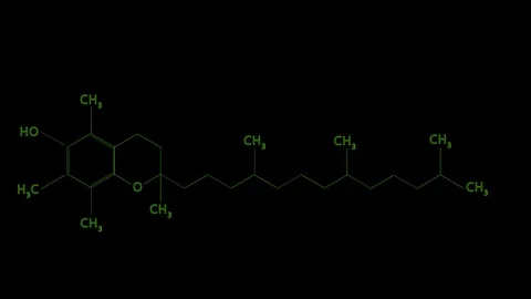 Animated molecular structure of Vitamin E Stock Footage 106928022