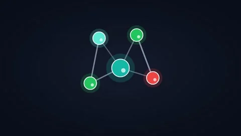 Animated molecule structure atoms rotating, horizontal 16:9 seamless loop HD Stock Footage 345160937