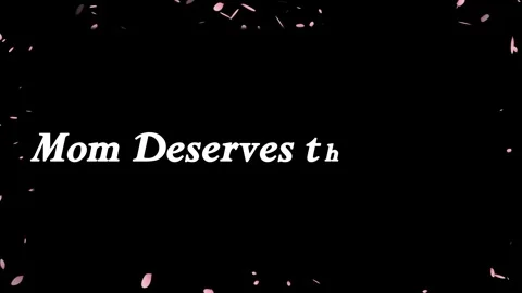 Animated Mom Text Overlay with Falling Pink Petals on a Black Background for Stock Footage 338325749