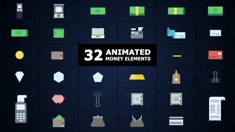 Animated Money Elements for After Effects Stock After Effects