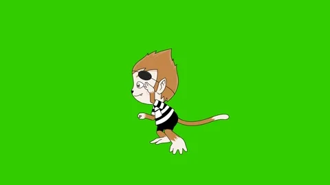 Animated Monkey in Pirate Costume Stock Footage 278342288