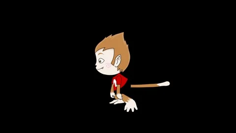 Animated Monkey in a Red Shirt Stock Footage 278342249