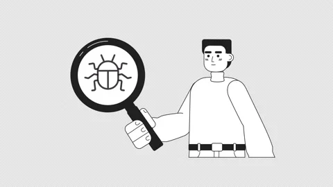 Animated mono bug tester Stock Footage 237682846