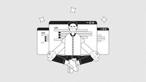 Animated mono programmer expert Stock Footage 237618921
