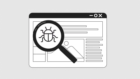 Animated mono scan website for bugs Stock Footage 238003738