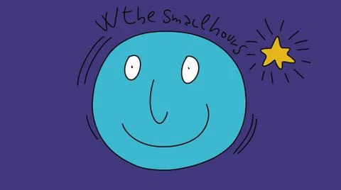 An animated moon  ,stylized comic book style humorist drawings Stock Illustration