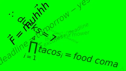 Animated Moronic Math Equations Flying Outward on Green Screen Background Stockbeeldmateriaal 339304608