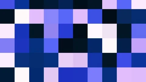 Animated mosaic blue pixel bright background. shape squares motion. Stock Footage 334692055