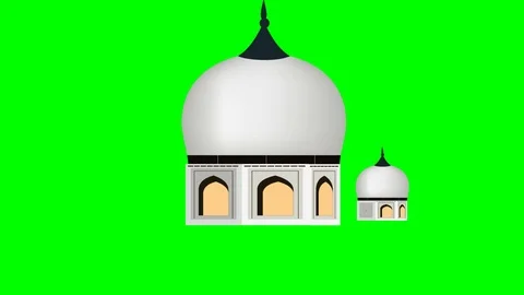 Animated mosque on a green background. Stock Footage 101467166