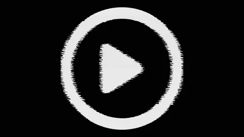 Animated motion of blink or Glitch effect Play media sign Stock Footage 130618632