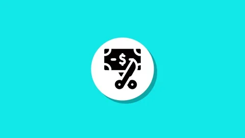 Animated motion graphic representing a financial discount or budget reducti.. Video stock 327762430