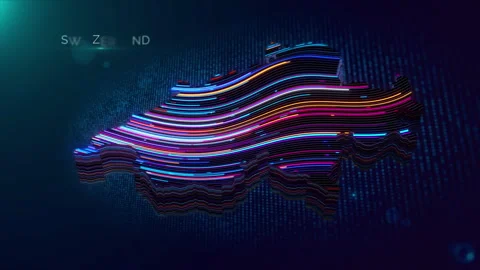 Animated Motion Graphics Reveal of 3D Switzerland Map and Text on Futuristi.. Stock Footage 340563864
