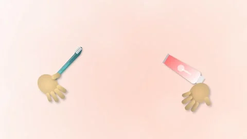 Animated Motion Graphics Of Toothbrushes And Dental Hygiene Concepts Stock Footage 340331745