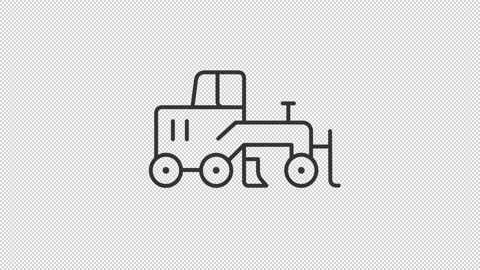 Animated motor grader line icon Stock Footage 243702725