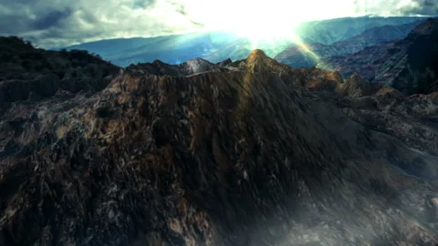 Animated mountain landscape. Vídeos de archivo 98219347