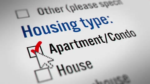 Animated Mouse Cursor Clicking "Apartment-Condo " Checkbox Stock Footage 255871516