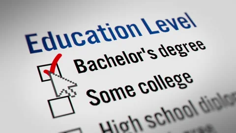 Animated Mouse Cursor Clicking "Bachelor's degree" Checkbox Stock Footage 249443477