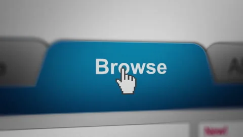Animated Mouse Cursor Clicking Browse Tab UI on Website Stock Footage 250445748