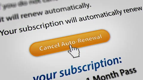 Animated Mouse Cursor Clicking Cancel Auto-Renewal Button Stock Footage 246655855