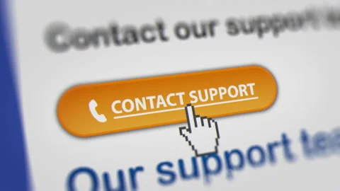 Animated Mouse Cursor Clicking Contact Support Button on Website Video stock 251848964