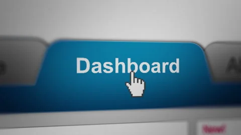 Animated Mouse Cursor Clicking Dashboard Tab UI on Website Stock Footage 250466618