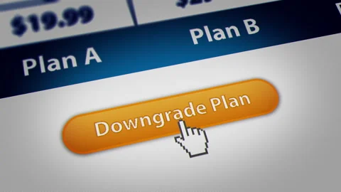 Animated Mouse Cursor Clicking Downgrade Plan Button on Website Stock Footage 249039913