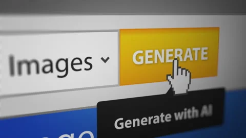 Animated Mouse Cursor Clicking "Generate with AI" Button Stock Footage 244761312