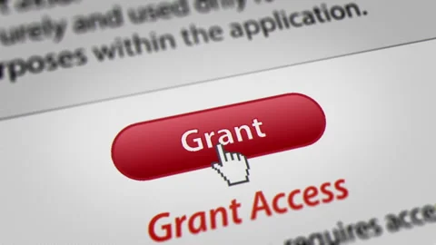 Animated Mouse Cursor Clicking Grant Button Stock Footage 246905056
