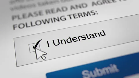 Animated Mouse Cursor Clicking "I Understand" Checkbox Stock Footage 243577352