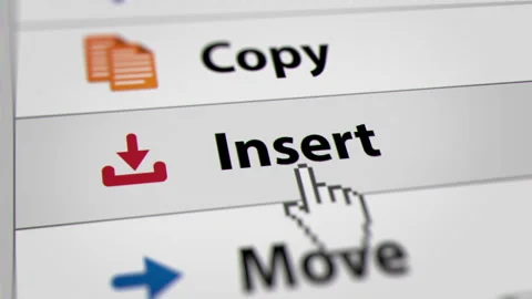 Animated Mouse Cursor Clicking Insert Tab UI on Website Stock Footage 250444231