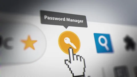 Animated Mouse Cursor Clicking Password Managers Button on Browser Stock-Footage 249443565